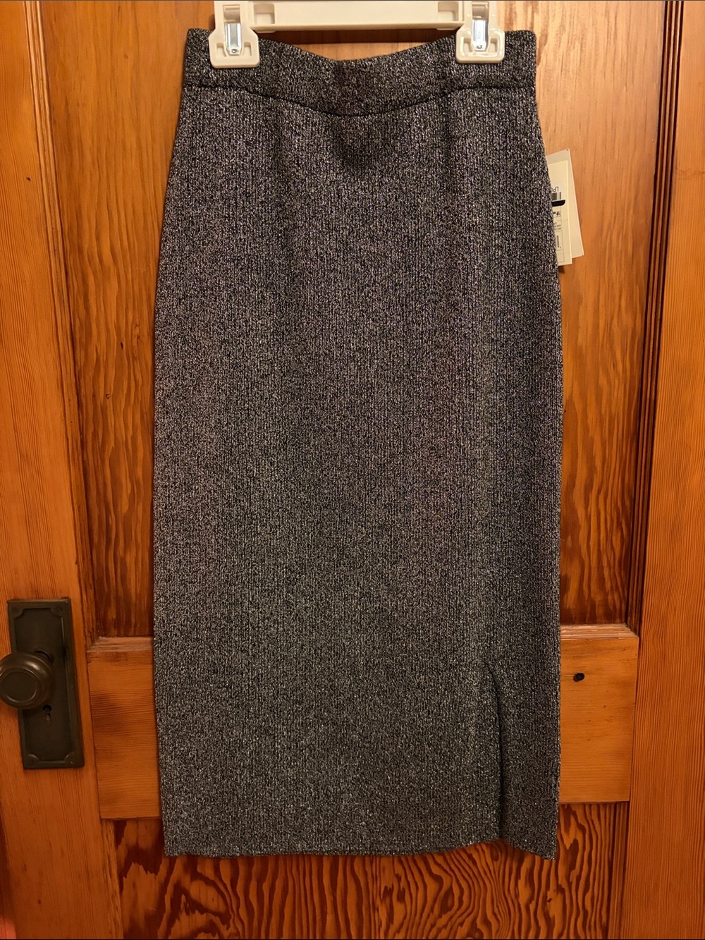 a new day silver and black sparkle Knit Pencil Skirt